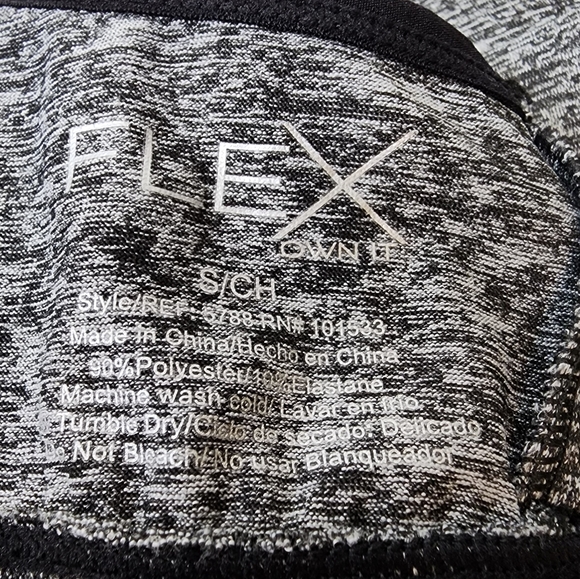 Flex Own It Sports Bra Mesh Back Gray and Black Size 32A 32B 34S Small NWT - Picture 5 of 9